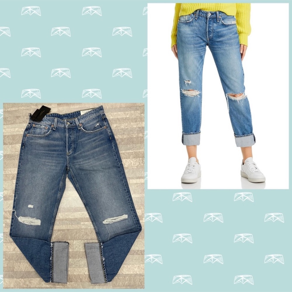 NEW RAG & BONE BRISTOL ROSA MID RISE BOYFRIEND JEANS - Picture 1 of 4
